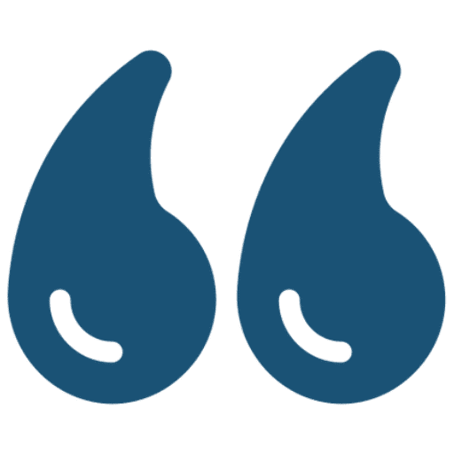 Blue quotation marks on black background