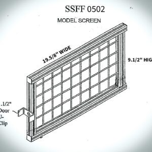 Model screen technical drawing with dimensions